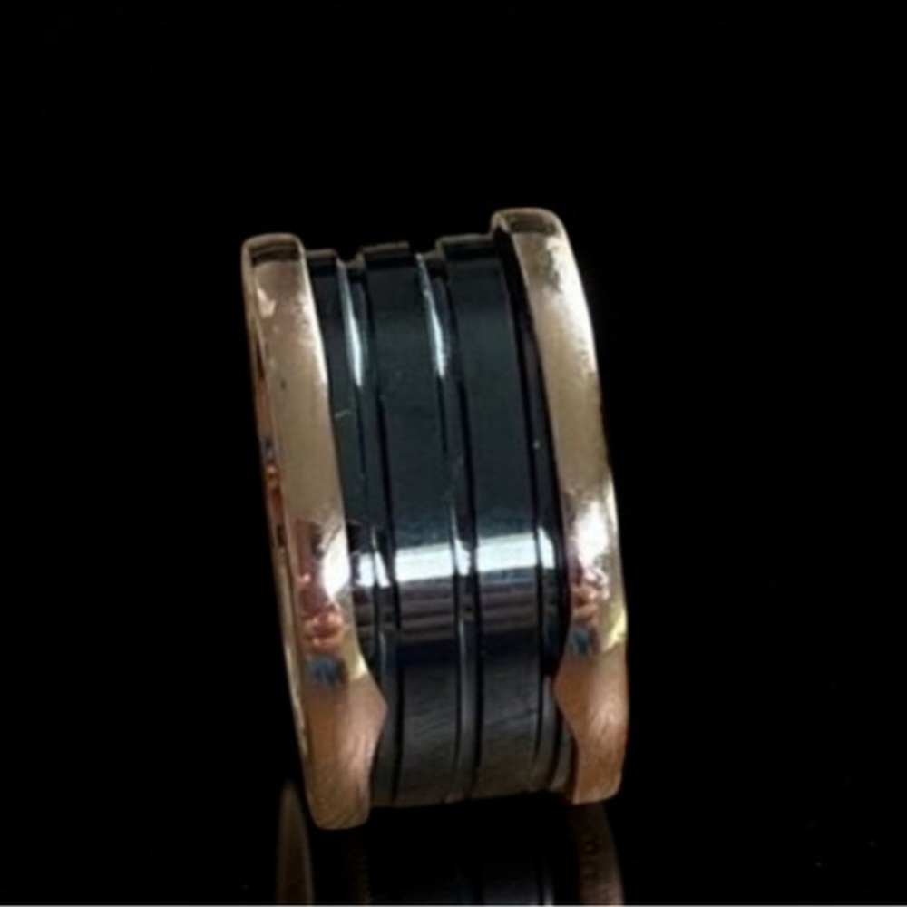 Sterling Silver Rose Gold Plated Spin Ring 6-3/4 NWOT